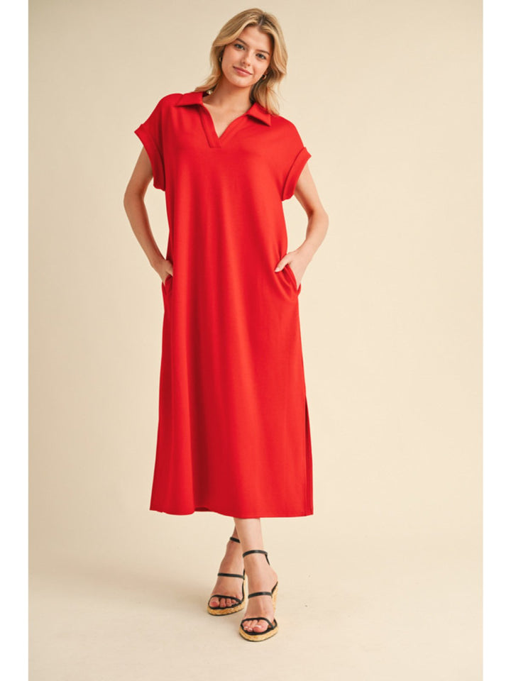 Solid Midi Dress