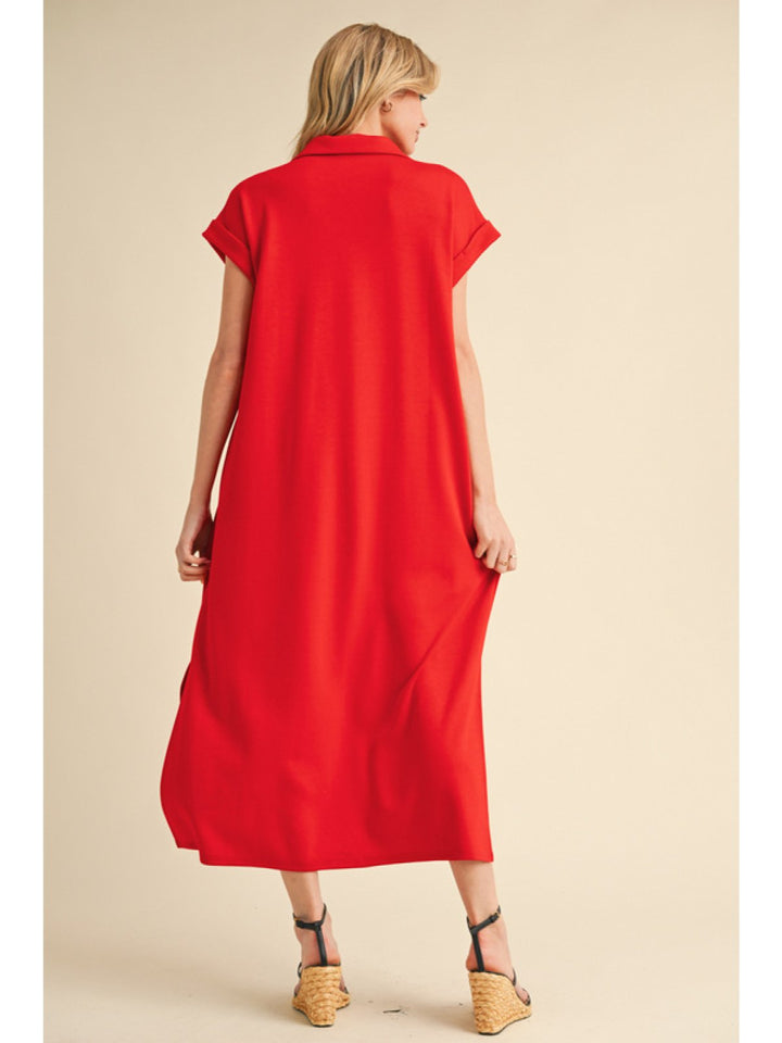 Solid Midi Dress