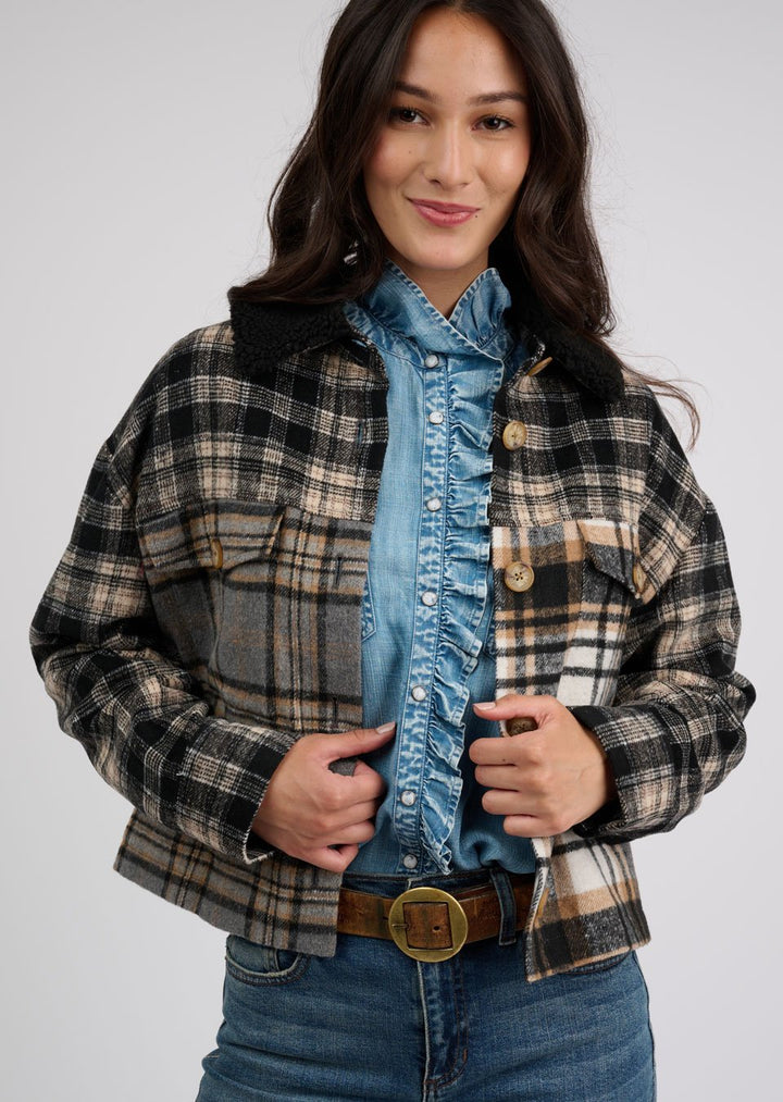 Patched Plaid Jacket from Ivy Jane
