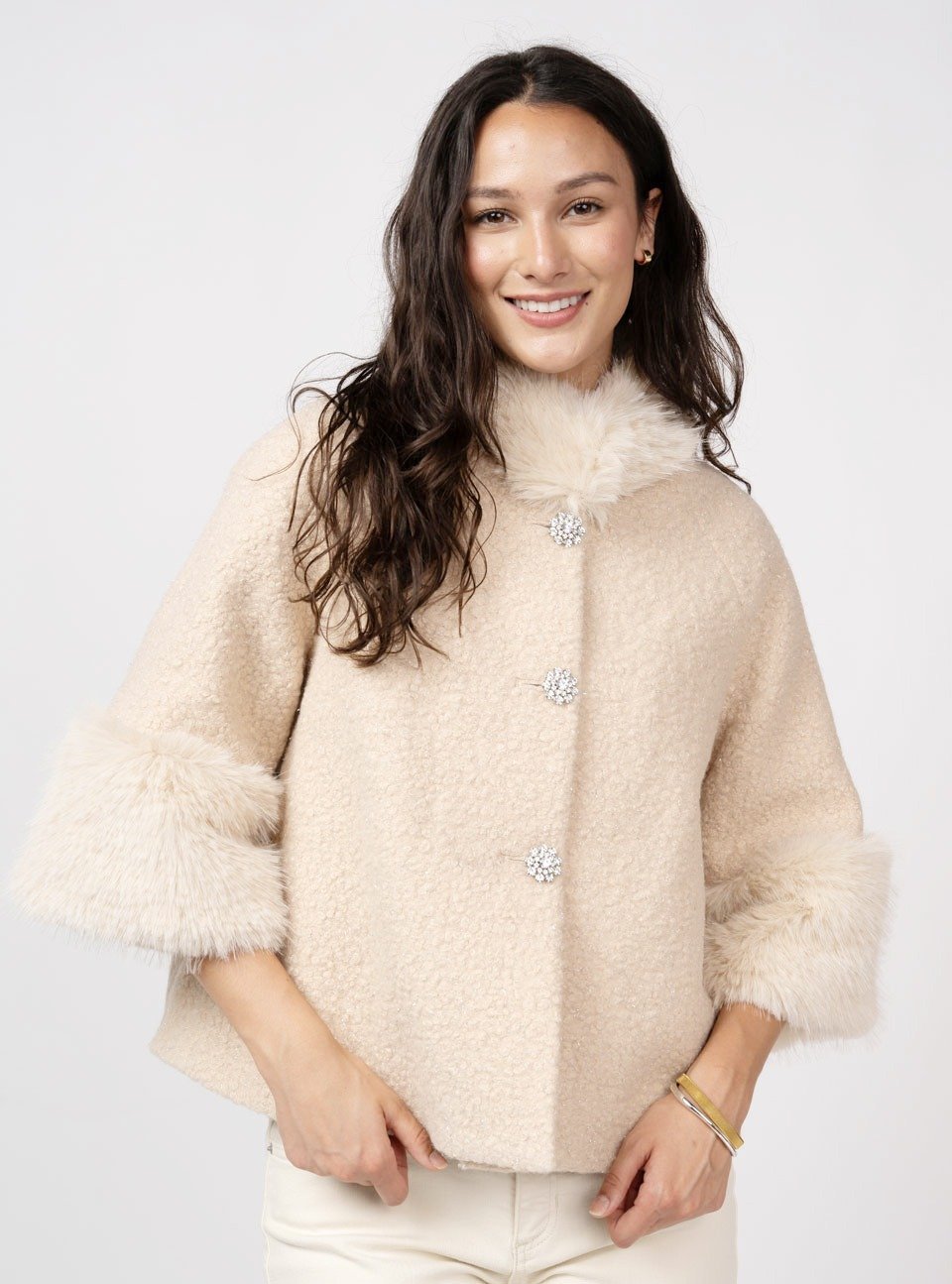 Boucle Fur Trim Jacket from Ivy Jane - High Call Outfitters