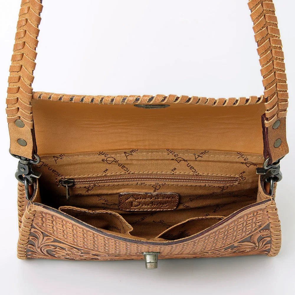 Whipstitched Foldover Tooled Handbag from American Darling - High Call Outfitters