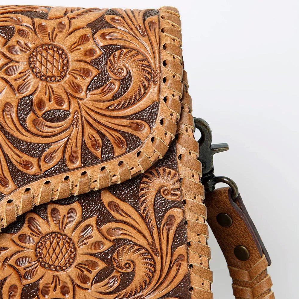 Whipstitched Foldover Tooled Handbag from American Darling - High Call Outfitters