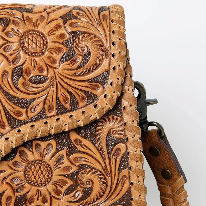 Whipstitched Foldover Tooled Handbag from American Darling - High Call Outfitters