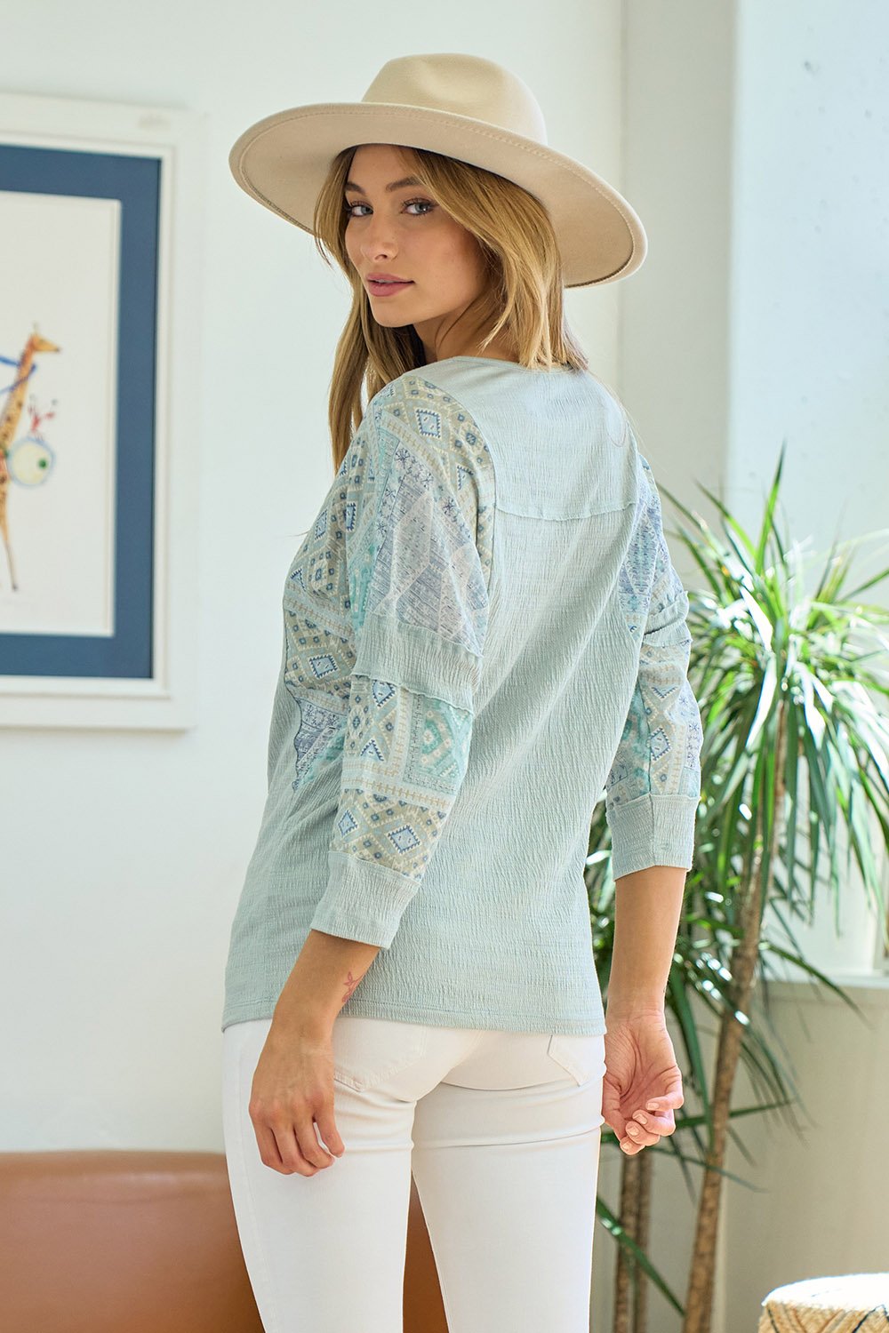 Patchwork Sleeve Top from Doe & Rae