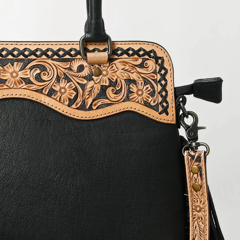 Two Handle Tooled Top Handbag from American Darling