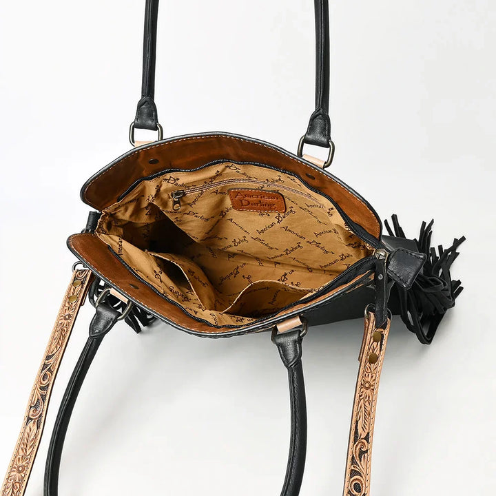 Two Handle Tooled Top Handbag from American Darling