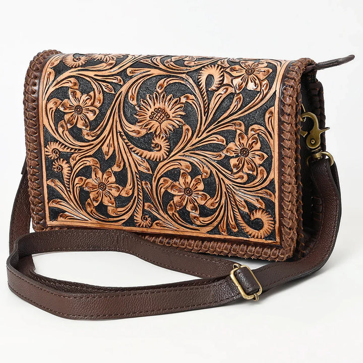 Floral Tooled Flap Crossbody from American Darling