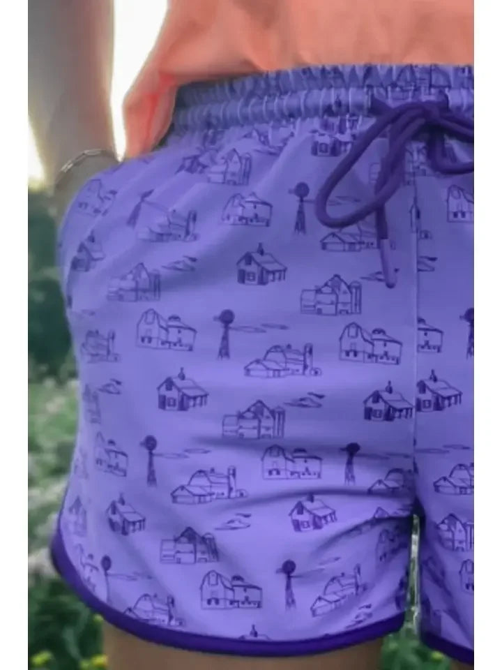 Country Views Retro Styled Shorts