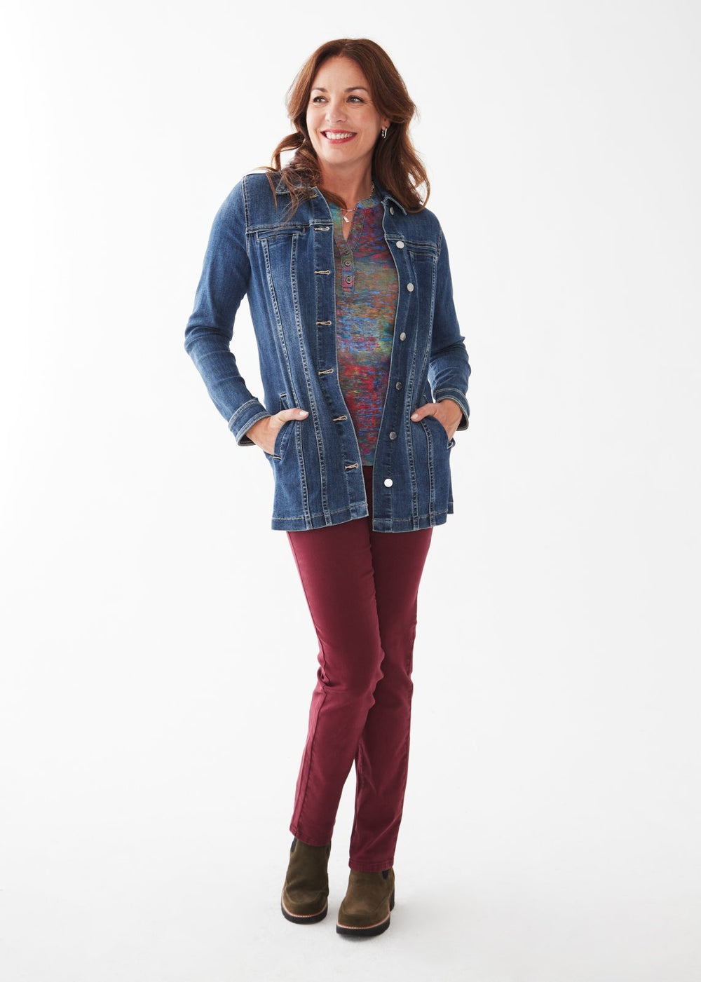 Long Denim Jacket from FDJ - High Call Outfitters