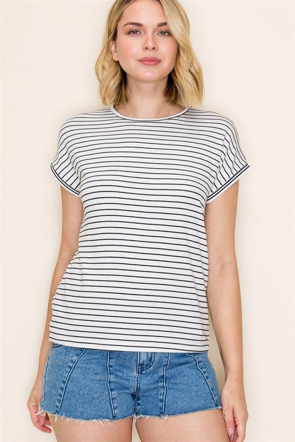 Stripe Short Sleeve Top - High Call Outfitters