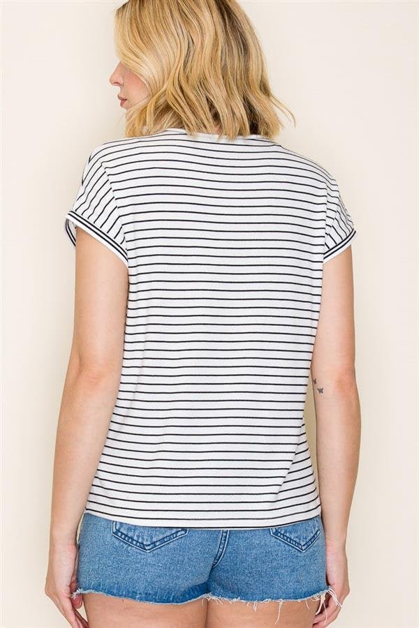 Stripe Short Sleeve Top - High Call Outfitters