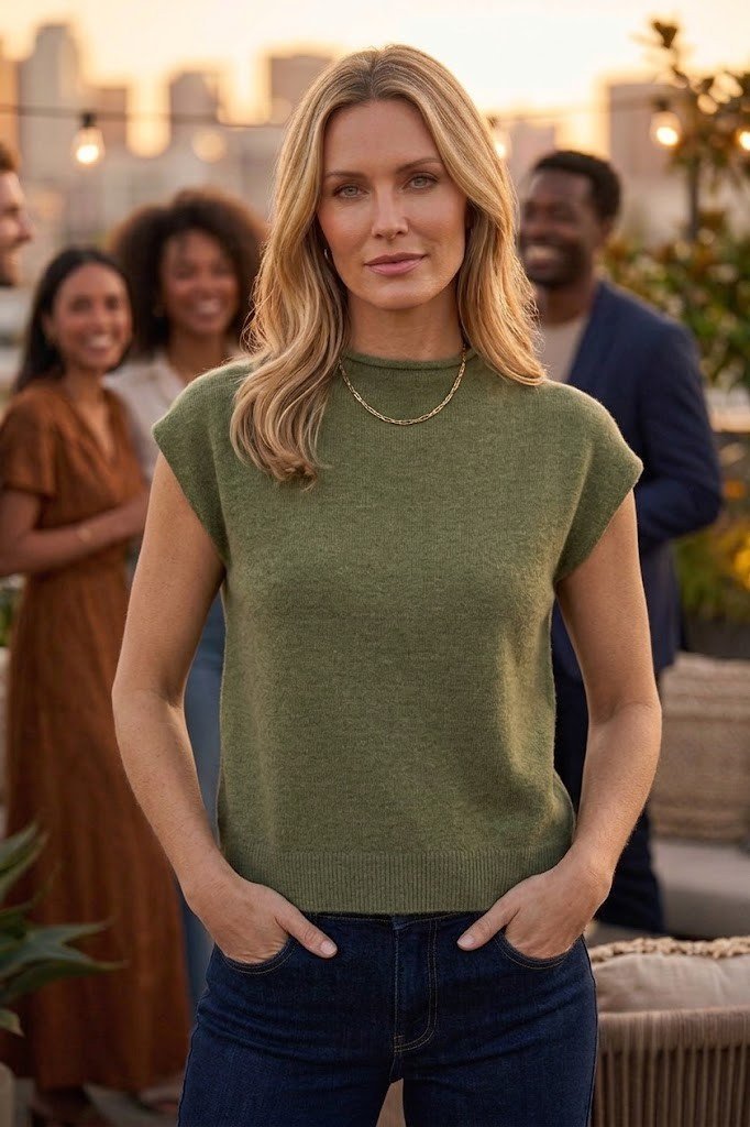 Cap Sleeve Sweater Knit Top - High Call Outfitters