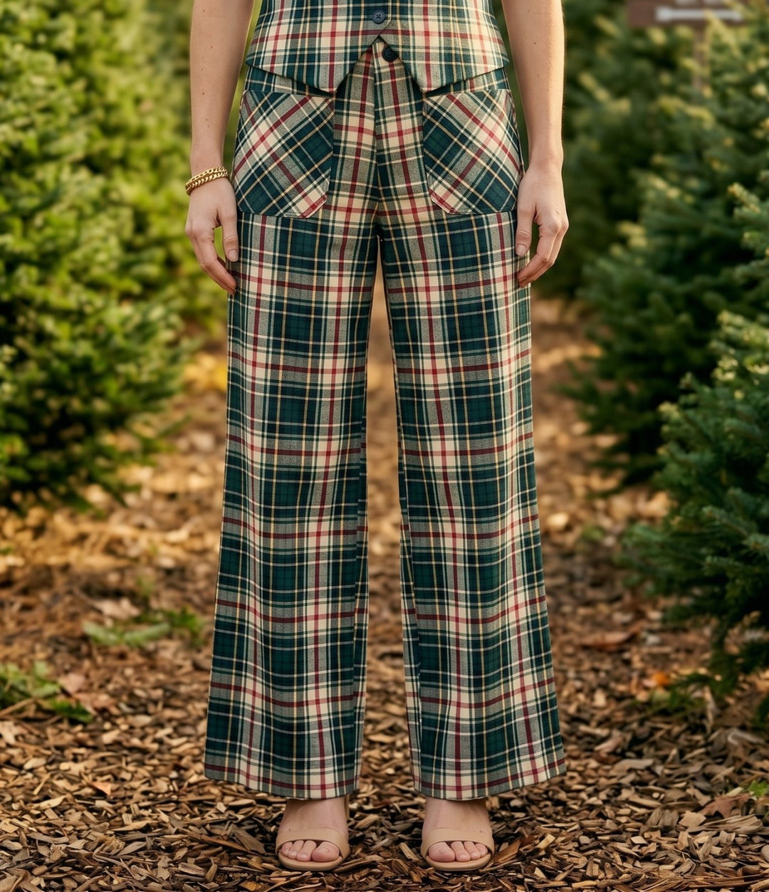Plaid Patch Pocket Pant from Ivy Jane