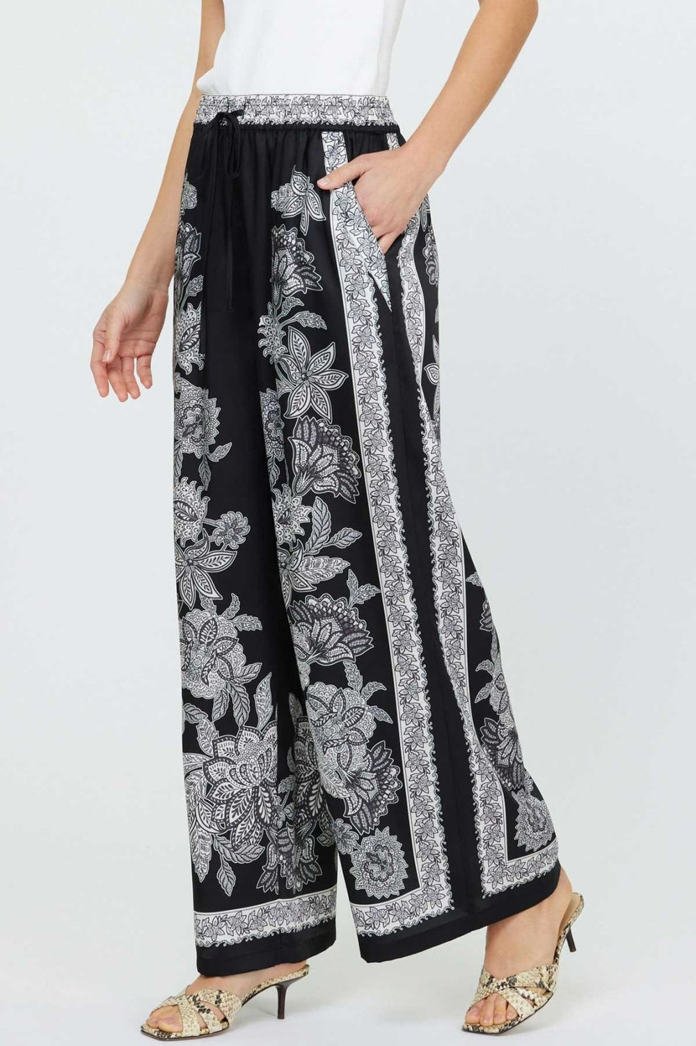 Paisley Floral Wide Leg Pant - High Call Outfitters