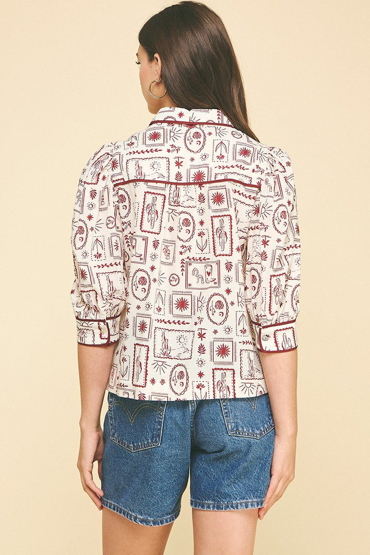 Desert Print Yoke Top