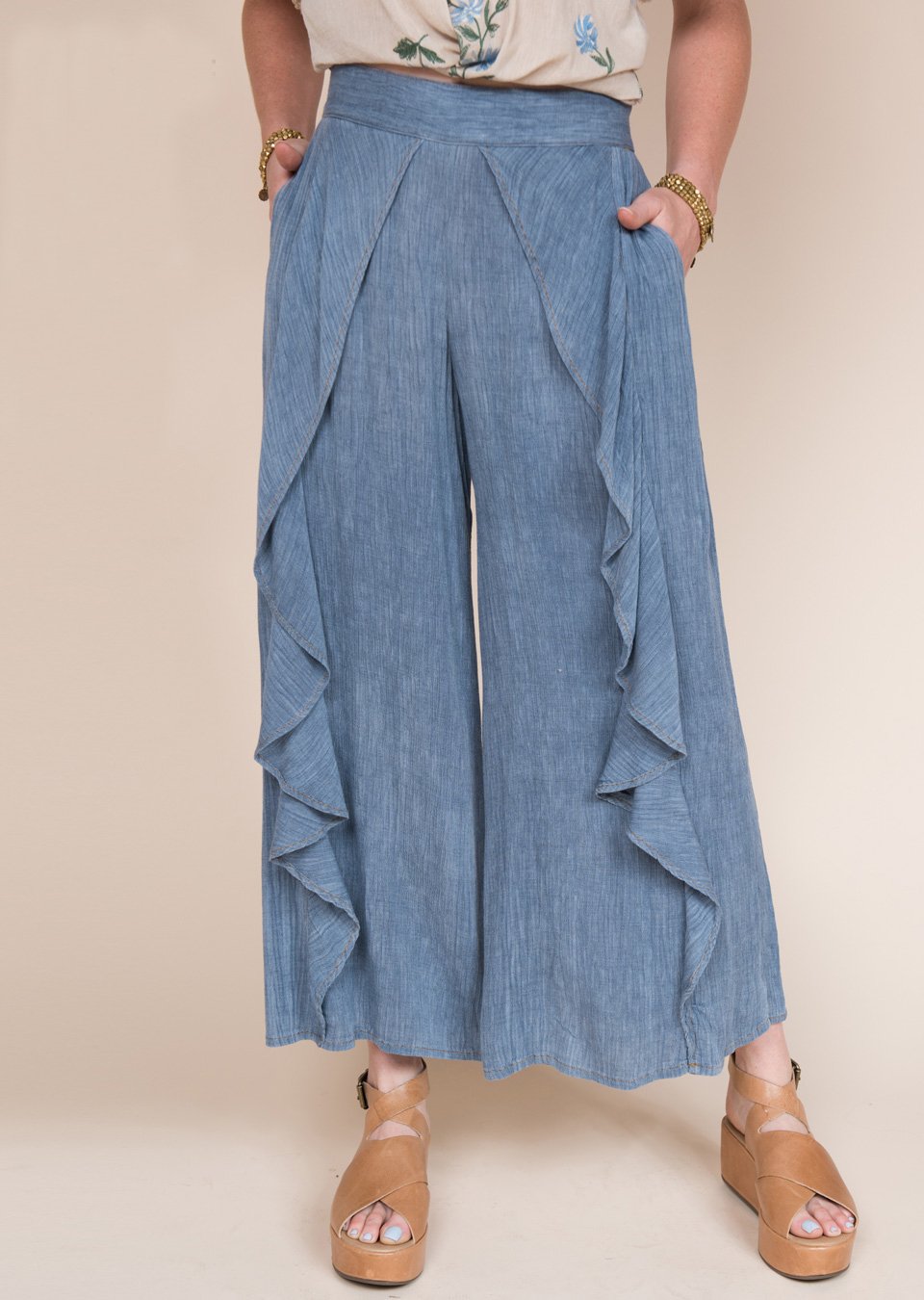 Front Ruffle Palazzo Pant from Ivy Jane