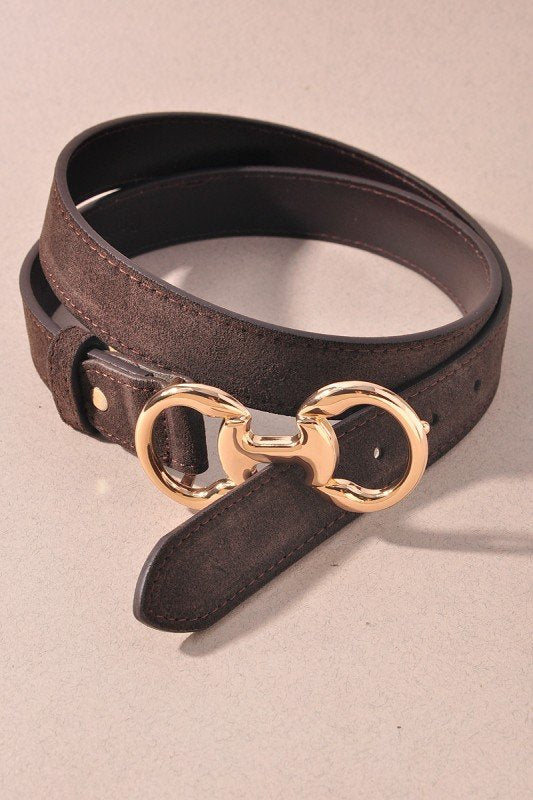 Gold Horse Bit Buckle Belt