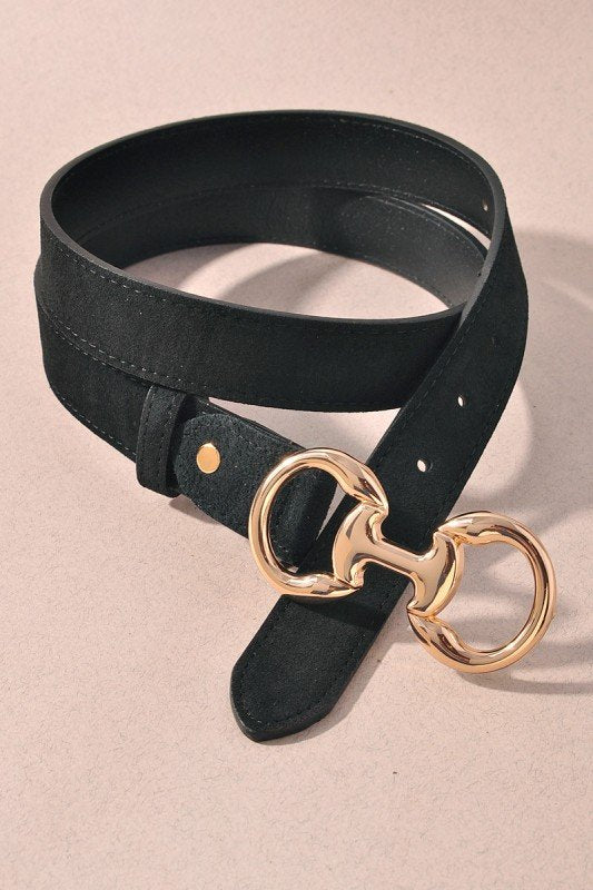 Gold Horse Bit Buckle Belt