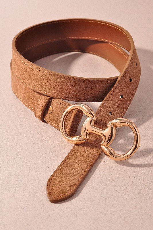 Gold Horse Bit Buckle Belt