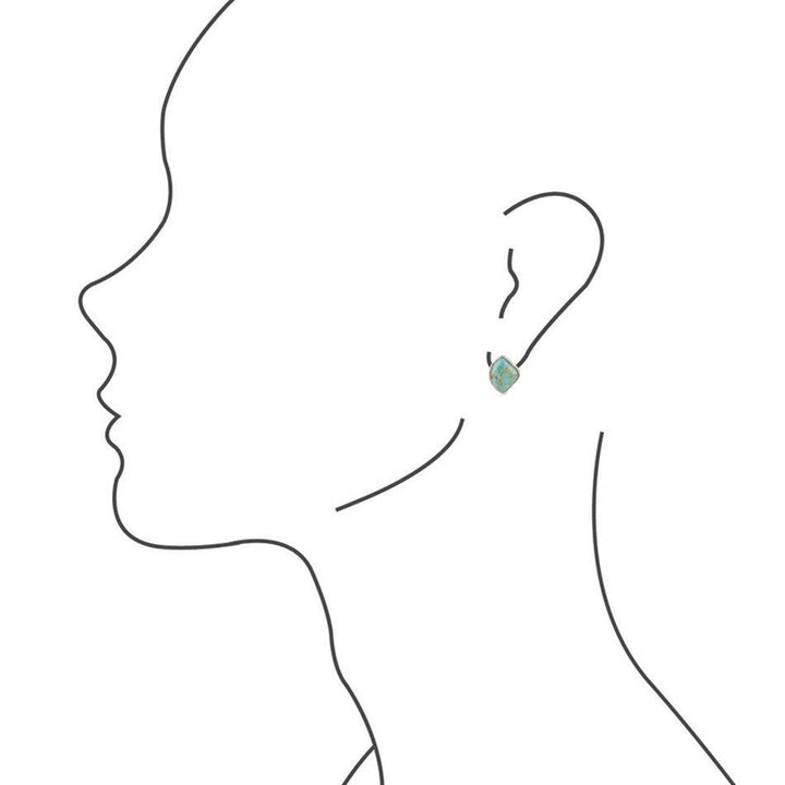 Mojave Blue Turquoise Golden Fringe Chain Necklace from Barse