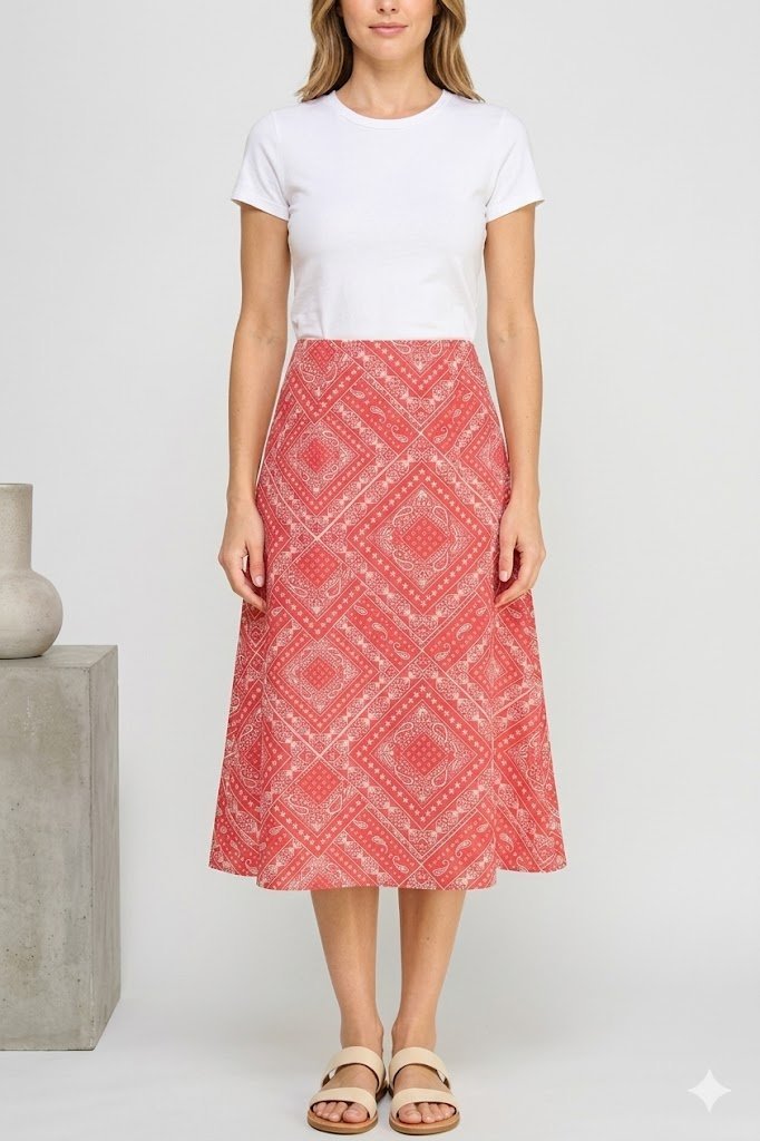Bandana Print Skirt - High Call Outfitters