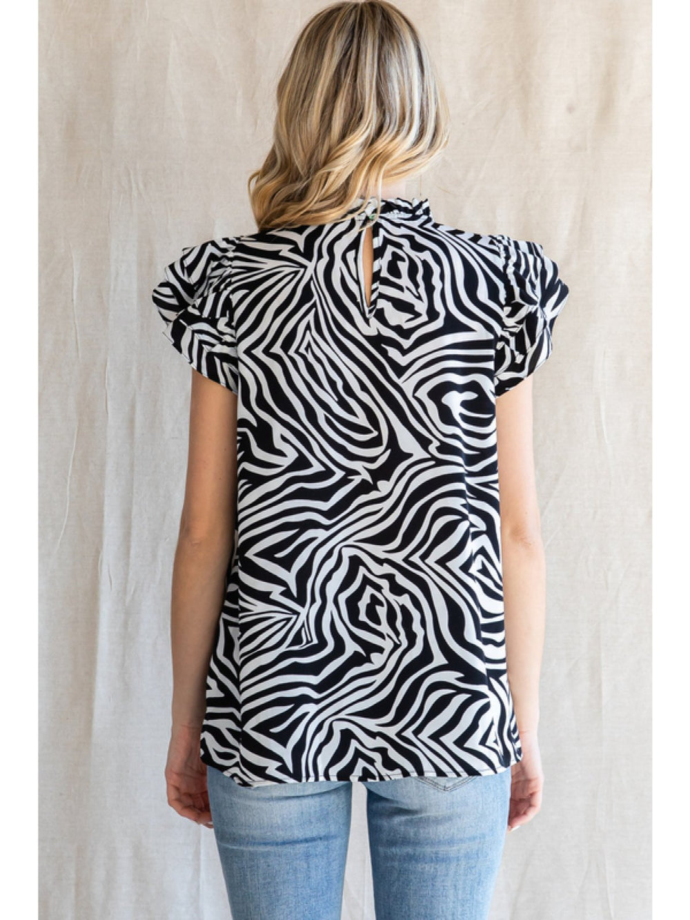 Zebra Print Sleeveless Top - High Call Outfitters