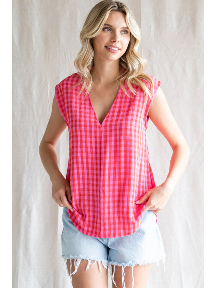 Check Print Top - High Call Outfitters