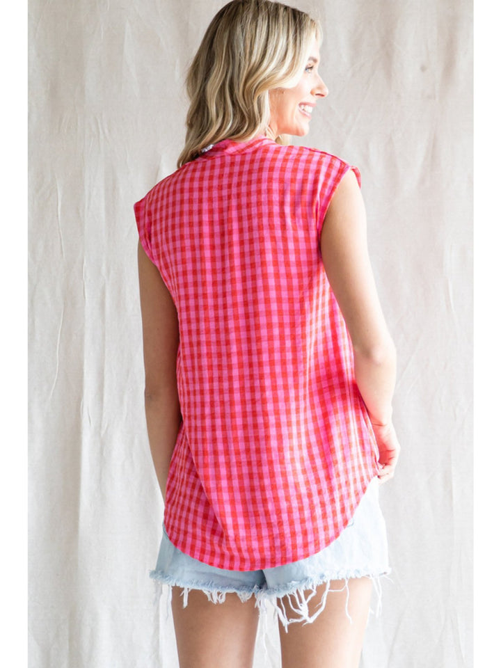 Check Print Top - High Call Outfitters