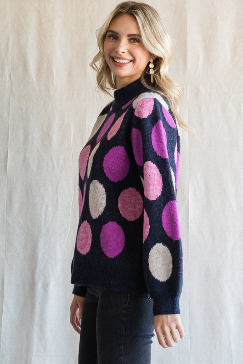 Polka Dot Sweater - High Call Outfitters