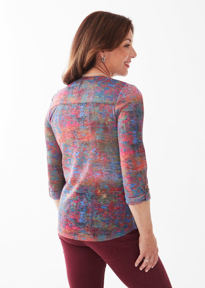 3/4 Sleeve Print Top from FDJ - High Call Outfitters