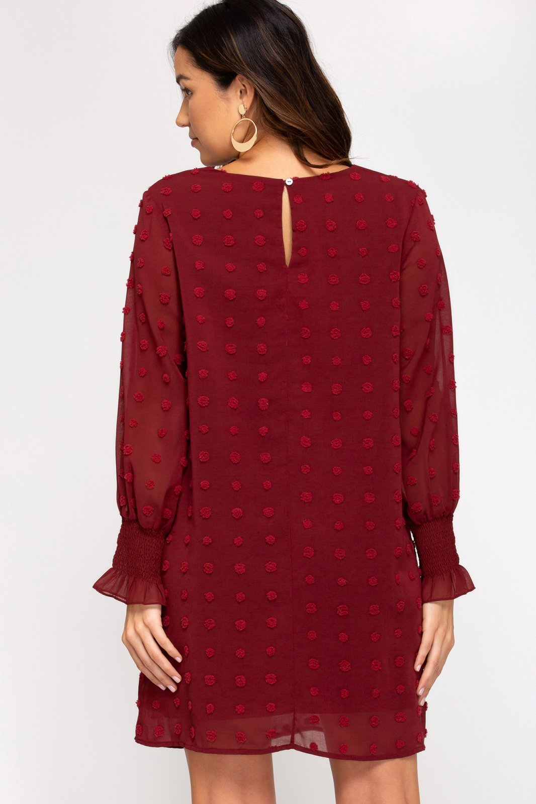 3D Applique Floral Smocked Dress from She &amp; Sky - High Call Outfitters