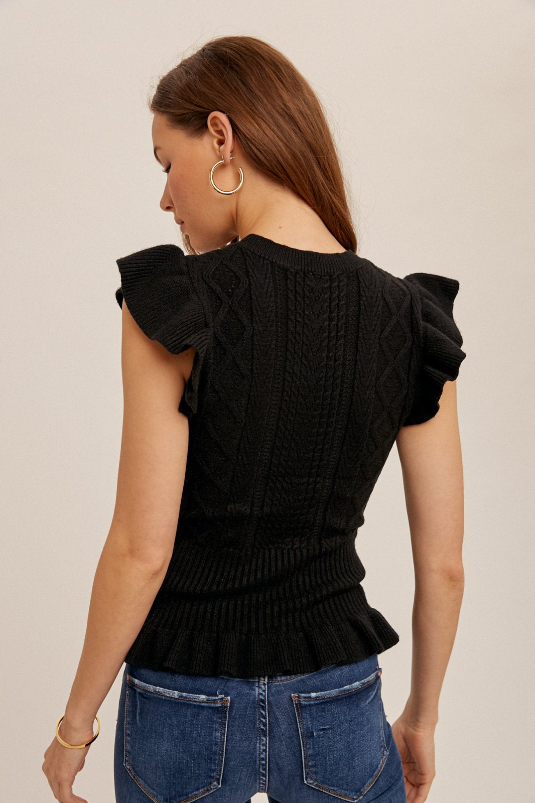 Ruffle Trimmed Sweater from Hem & Thread
