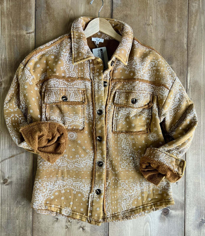 Bandana Print Shacket - High Call Outfitters