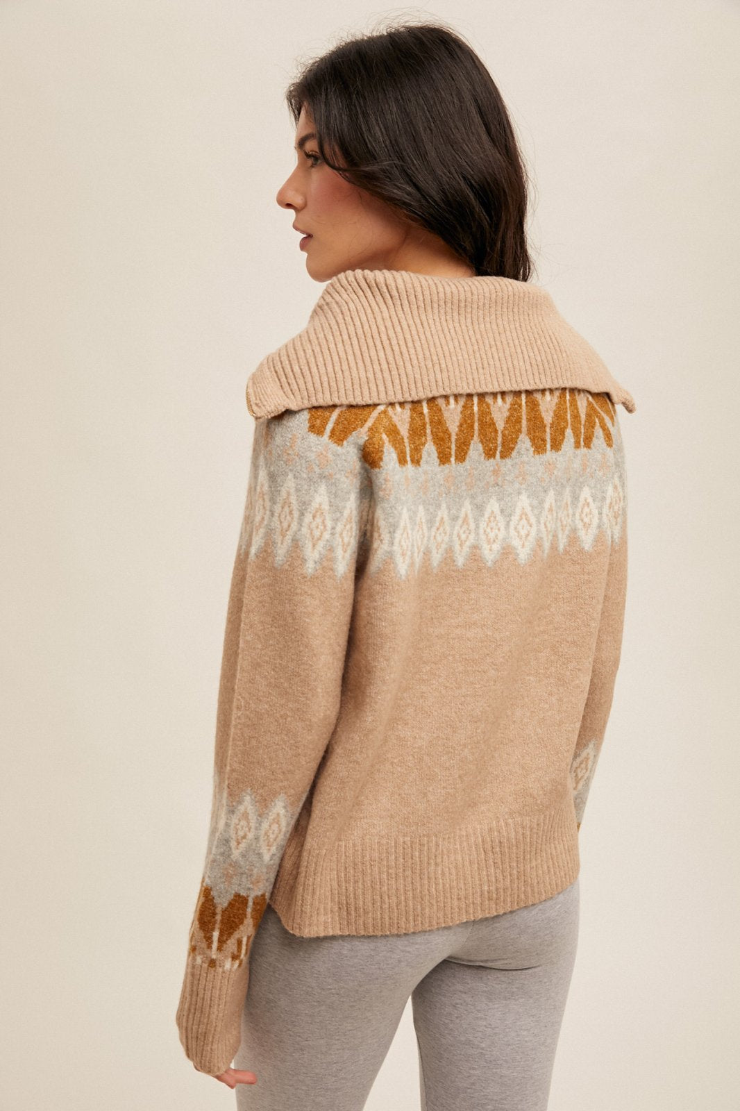 1/4 Zip Faire Isle Sweater - High Call Outfitters