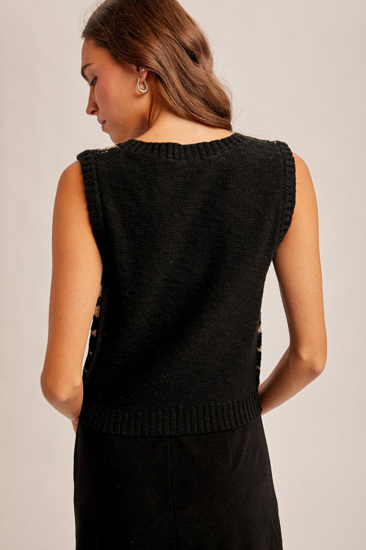 Slub Knit Sweater Vest