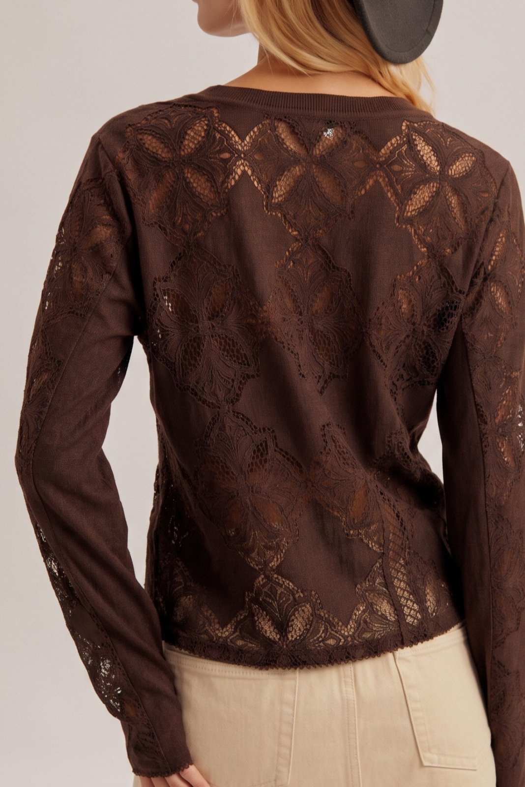 Crochet Trimmed Lace Trimmed Cardigan - High Call Outfitters