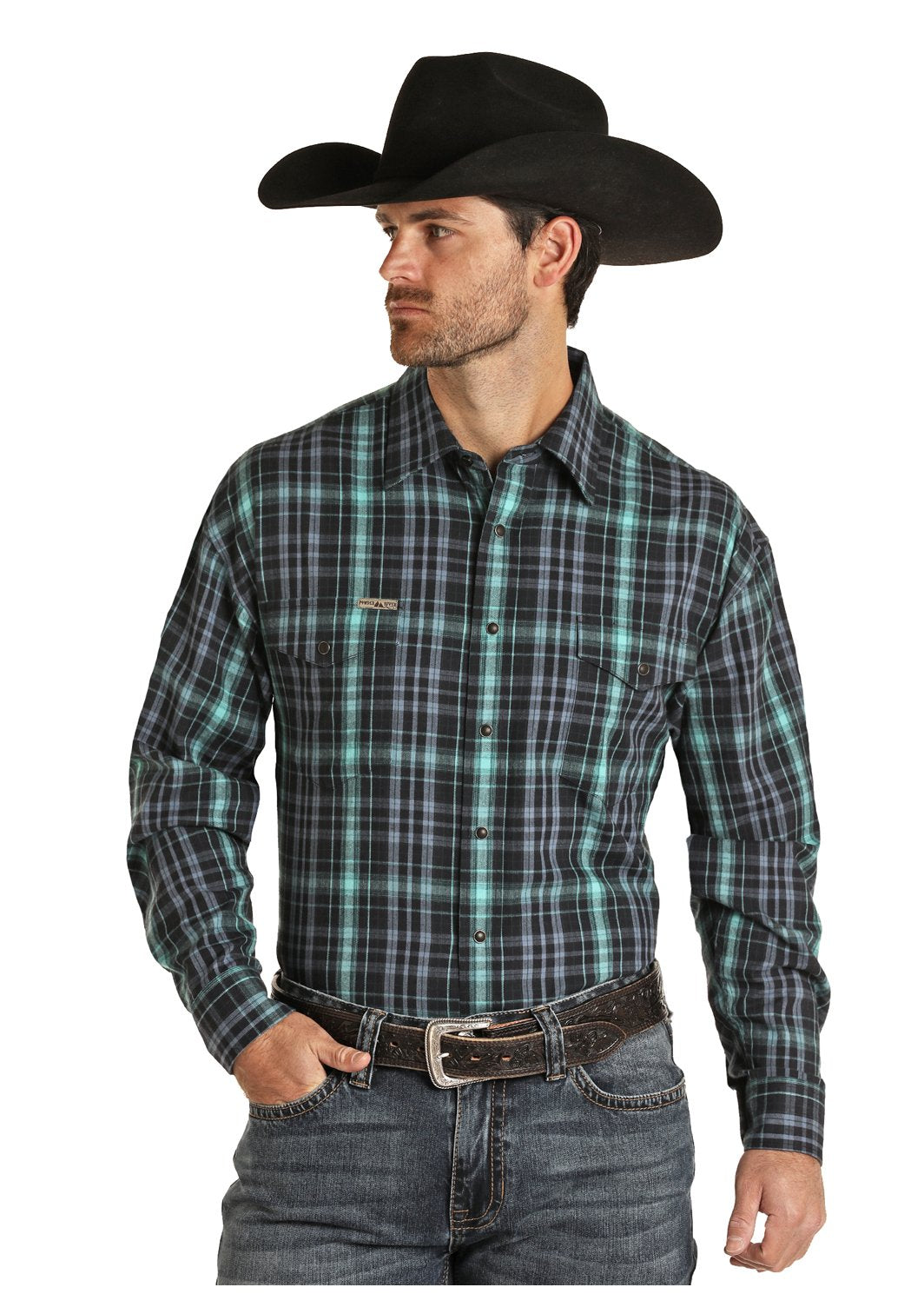 Brushed Cotton Snap Long Sleeve from Powder River