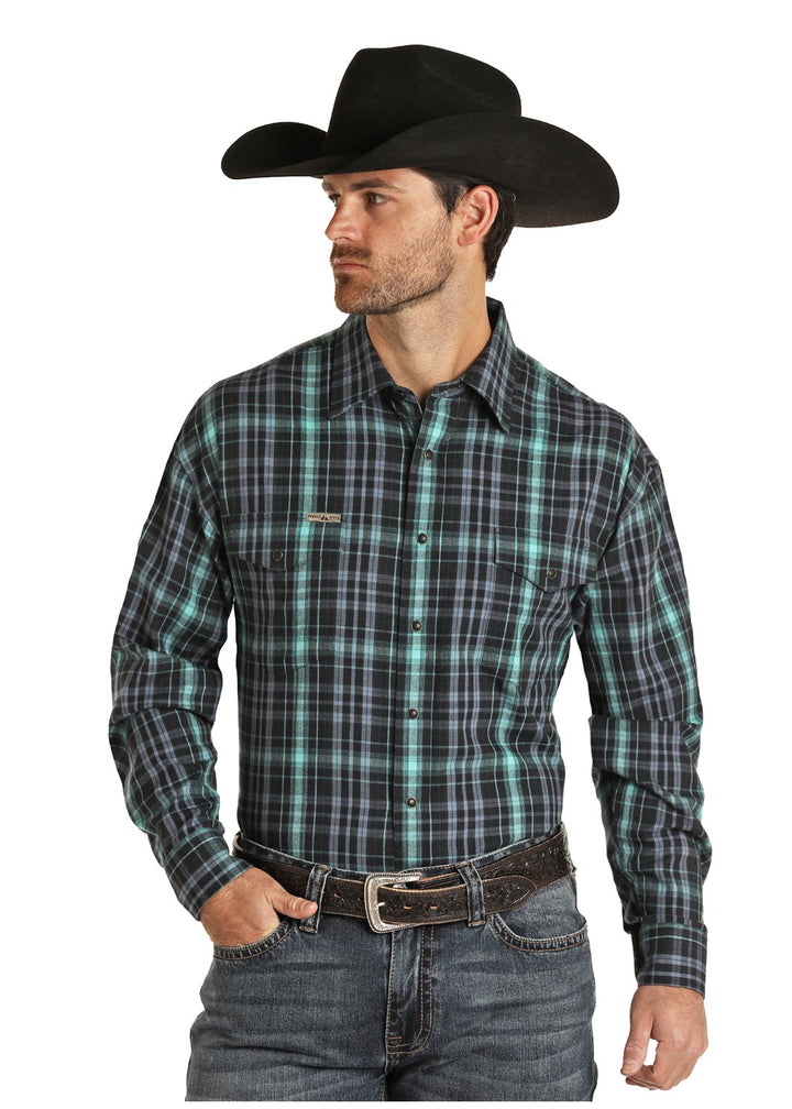 Brushed Cotton Snap Long Sleeve from Powder River