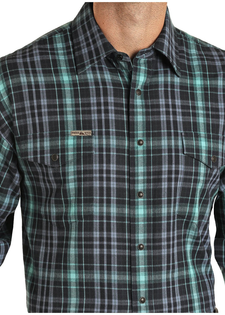 Brushed Cotton Snap Long Sleeve from Powder River