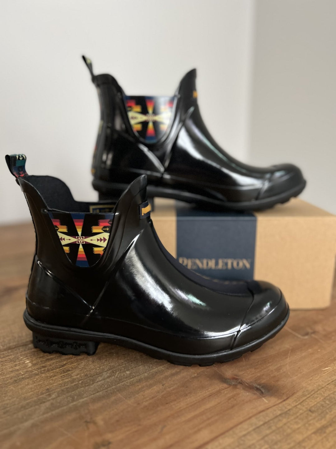 Chelsea Black Patent Rain Boot from Pendleton