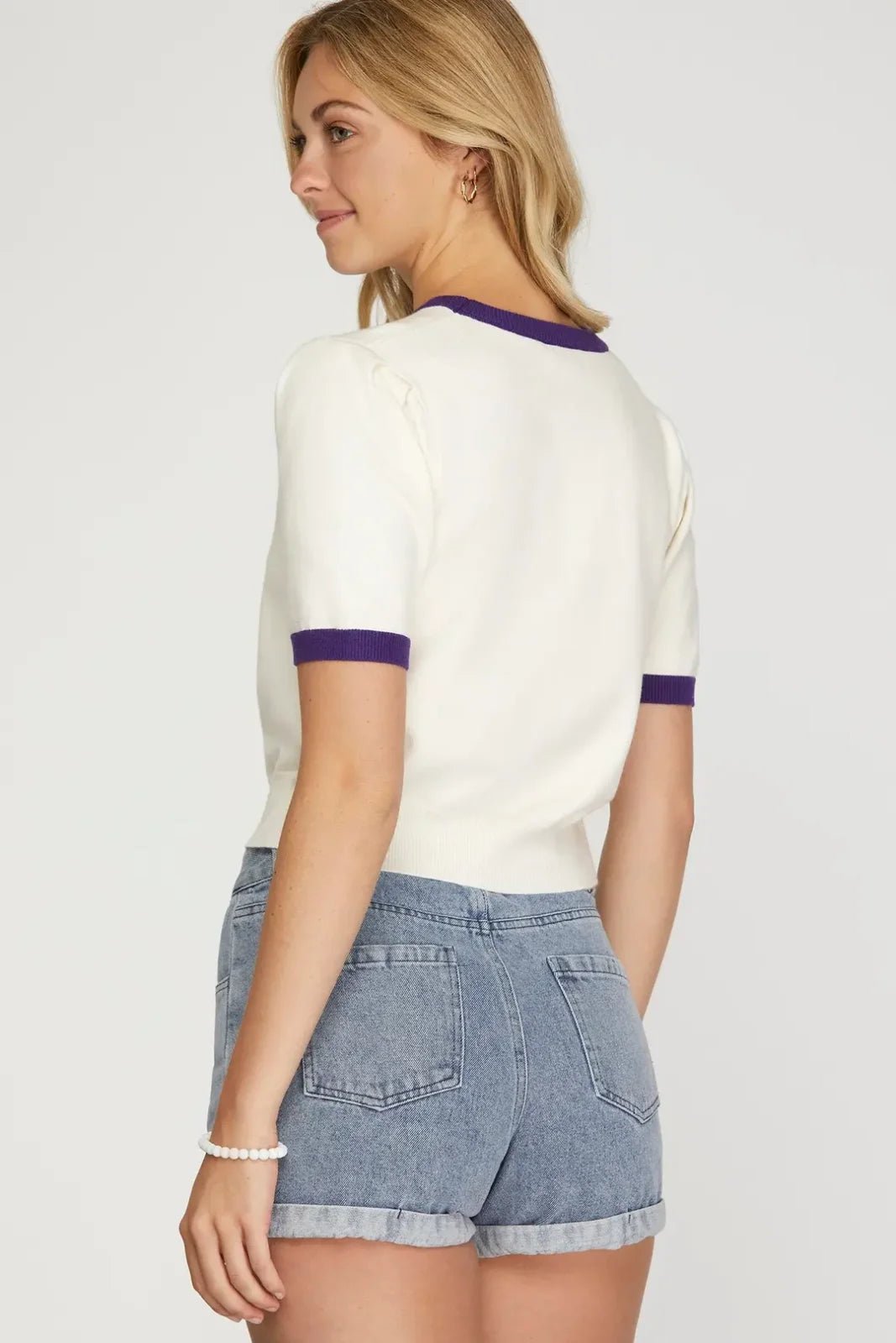 Game Day Football Sweater Knit Top - High Call Outfitters