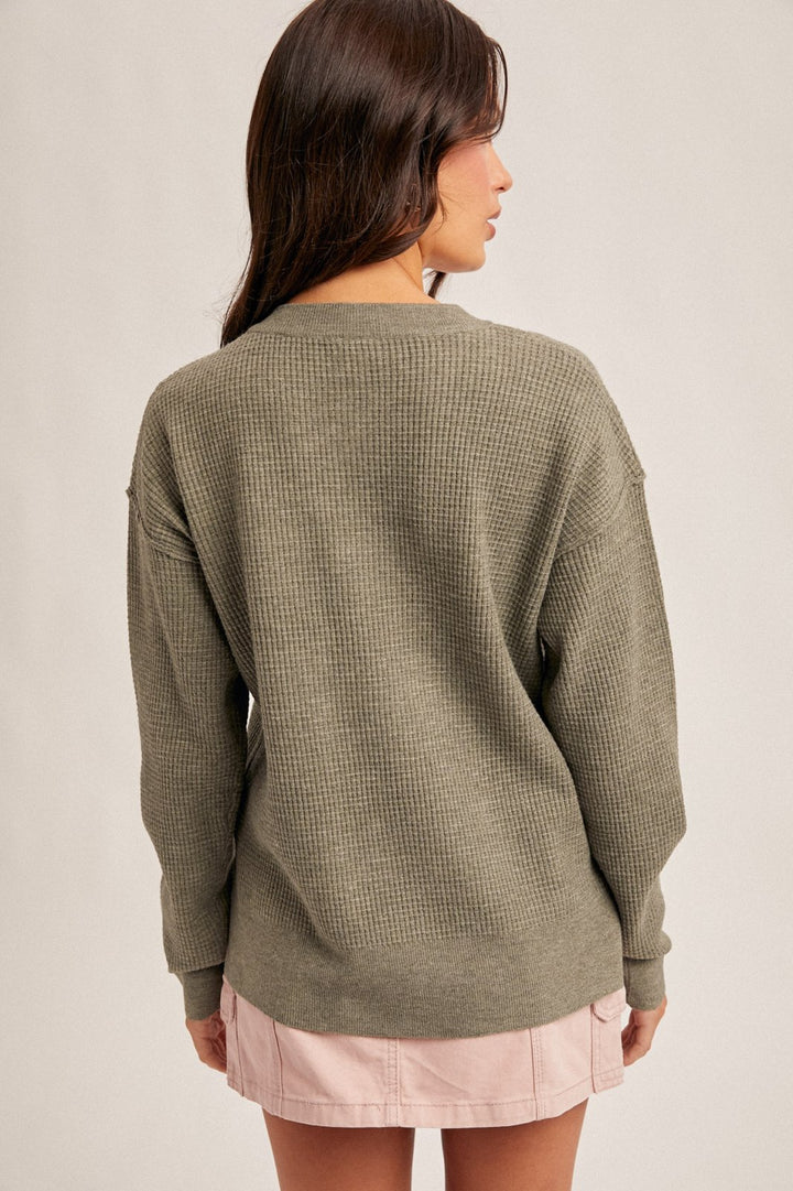 Waffle Henley Top
