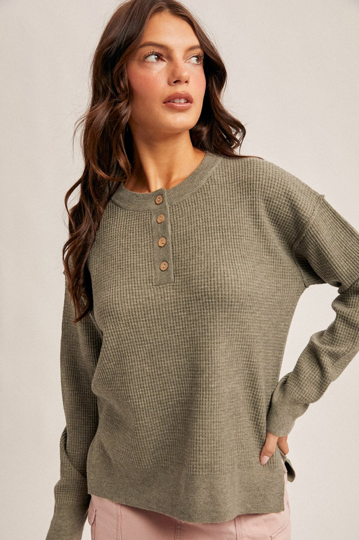 Waffle Henley Top