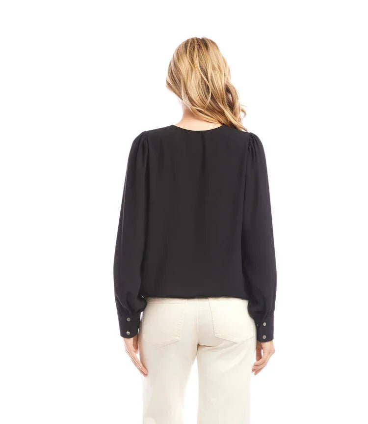 Puff Sleeve V Neck from Karen Kane - High Call Outfitters