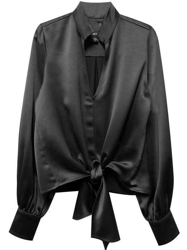 Satin Tie Front Top from Karen Kane