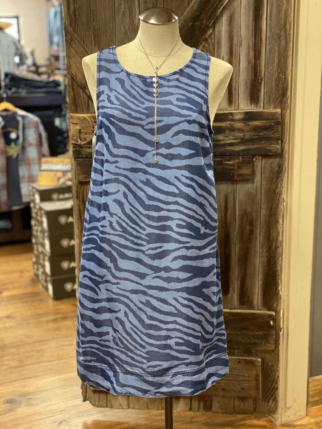 Sleeveless Zebra Print Dress from Tribal - High Call Outfitters