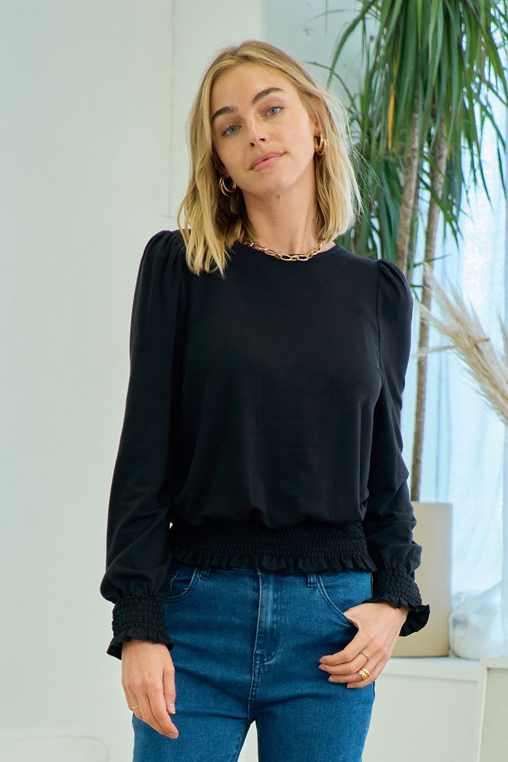 Puff Sleeve Smocked Top from Doe & Rae