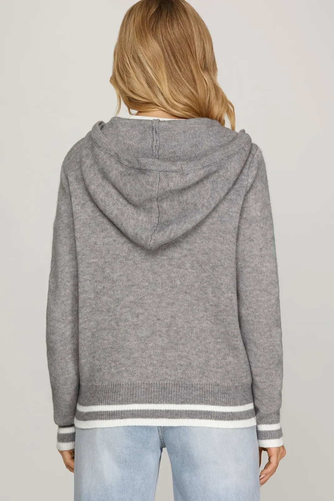 Hooded Zip Front Cardigan