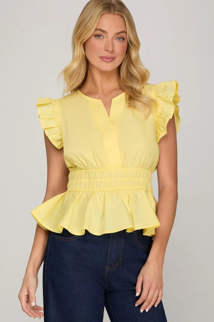 Waist Detail Top - High Call Outfitters