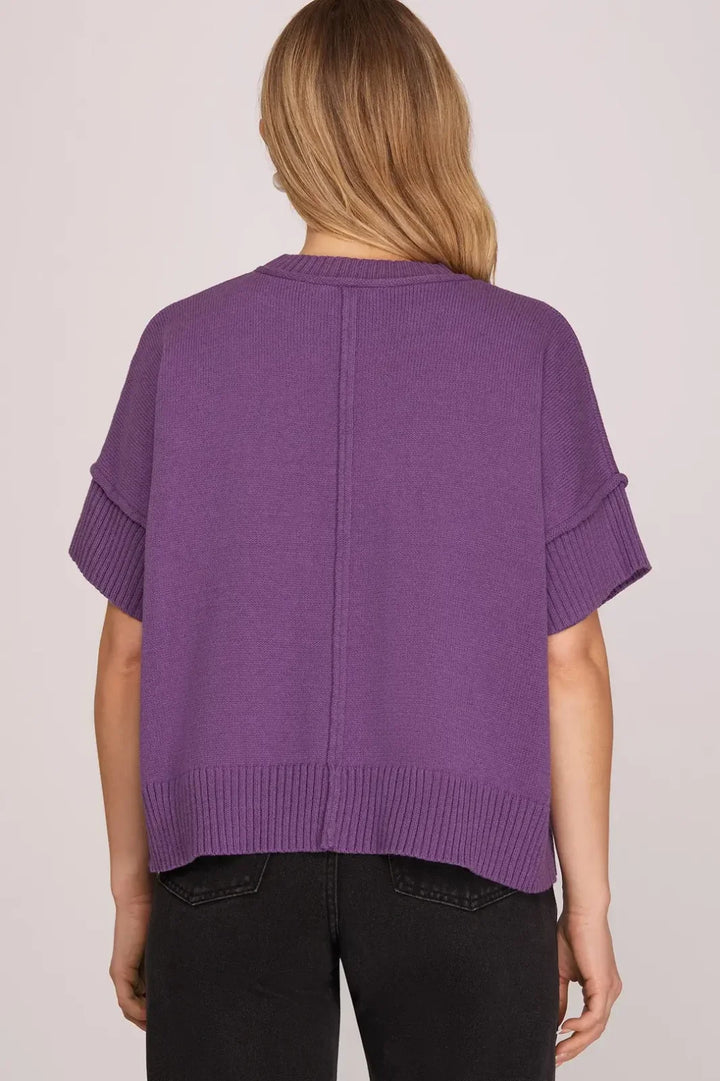 Game Day Half Sleeve Knit Top